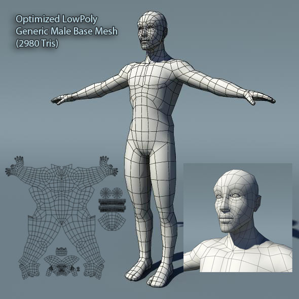 590x590 Optimized Generic Lowpoly Male BaseMesh - PREVIEW_JPG