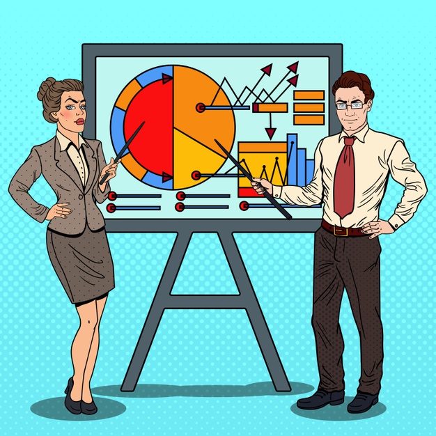 pop-art-business-woman-and-businessman-with-pointer-stick-presenting-business-chart_87771-2234